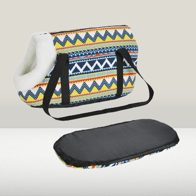Sac pour chien - vue latérale avec verso du coussin- SmallDogsPetCarrier™ - Zigzag - Galaxie Des Chiens