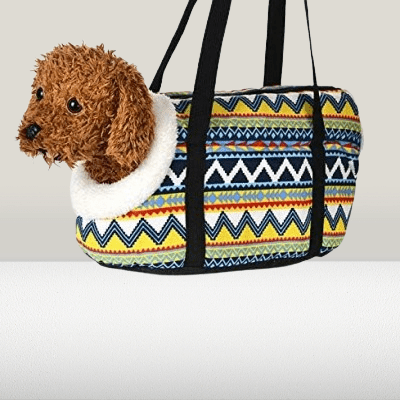 Sac pour chien - vue latérale fermé avec sangles de portage- SmallDogsPetCarrier™ - Zigzag - Galaxie Des Chiens