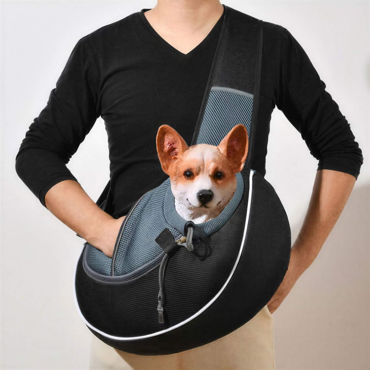 Sac bandoulière respirant pour chien et chat - coloris Vert