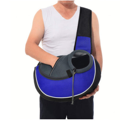 Sac bandoulière respirant pour chien et chat - coloris Bleu