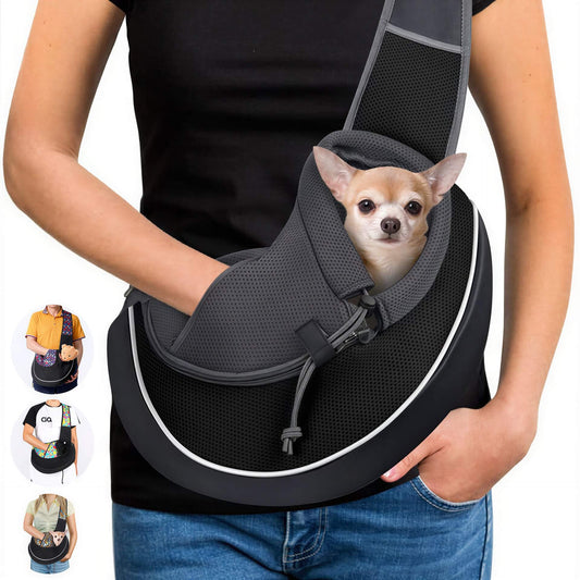 Sac bandoulière respirant pour chien et chat - coloris Noir