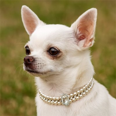 collier porté double rangée de perles blanches et strass, fermeture strass