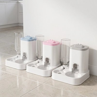 Distributeur de croquettes automatique programmable-couvercle gris, rose, bleu-