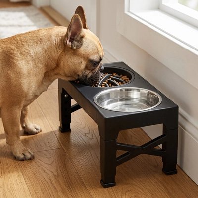 Gamelle Chien petit anti-dérapante double bol pour eau et nourriture en un seul endroit