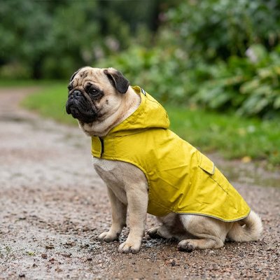Imperméable pour chien​ ergonomiquePluiProtect-fermeture à scratch-couleur jaune-Galaxiedeschiens-
