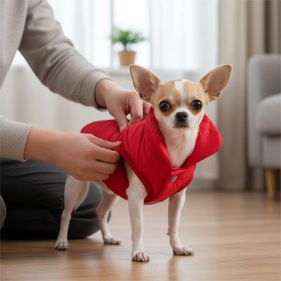 Manteau pour Chien matelassé Cozy Premium-rembourré polaire-rouge-Galaxiedeschiens
