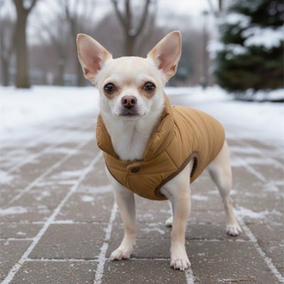 Manteau pour Chien  Rembourré Cozy Premium-Marron-fermeture à pression-Galaxiedeschiens