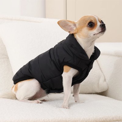 Manteau pour Chien  résistant Cosy Premium-Noir-Col montant épais ajustable -Galaxiedeschiens-
