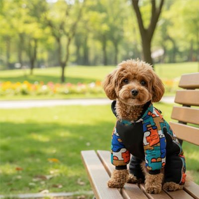Manteau porté pour Chien multicolore | Confort Hivernal - Galaxie Des Chiens