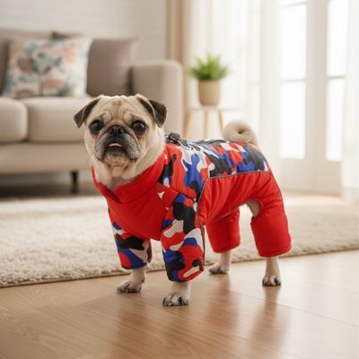 Manteau pour Chien Imperméable | Chaleur Premium - Galaxie Des ChienschaudRougeM