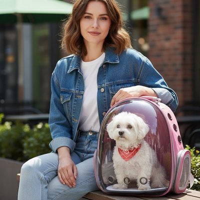 Sac à dos Chien-chien installé dans le sac | Aventure Ergonomique - Galaxie Des Chiens