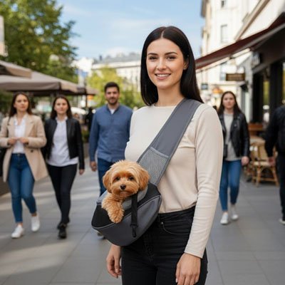 Sac de transport pour Chien-porté en bandoulière avec sangle large | Voyageur Confort - Galaxie Des Chiens