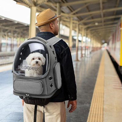 Sac transport Chien | TravelPet -  détail des panneaux respirants-Galaxie Des Chiens